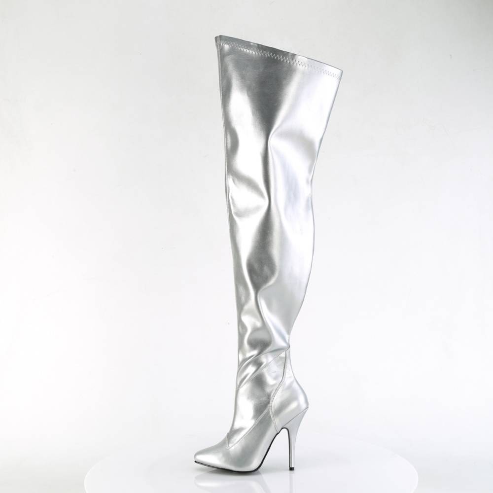 Pleaser - SEDUCE3000WC Bottes cuissardes à plateforme - Couleur argent Product image